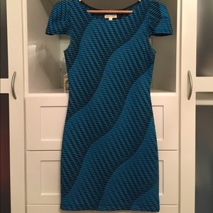 Silence + Noise Wave Pattern Cap Sleeve Dress